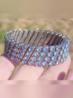 Vintage Baby Blue Rhinestone Expansion Bracelet
